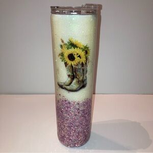 RARE Personalized Monica Monogram Cowboy Boots Travel Mug Tumbler Bottle Gift